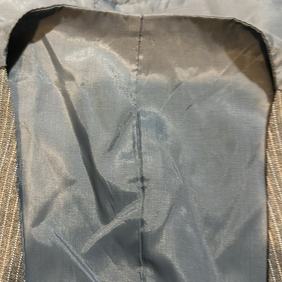 Vintage Men's Two Tone Blue Gray Pinstripe Career Suit Vest No Tags - Picture 13 of 13